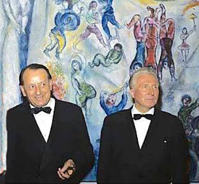 André Malraux et Marc Chagall lors de l’inauguration de la Fondation Maeght, juillet 1964.