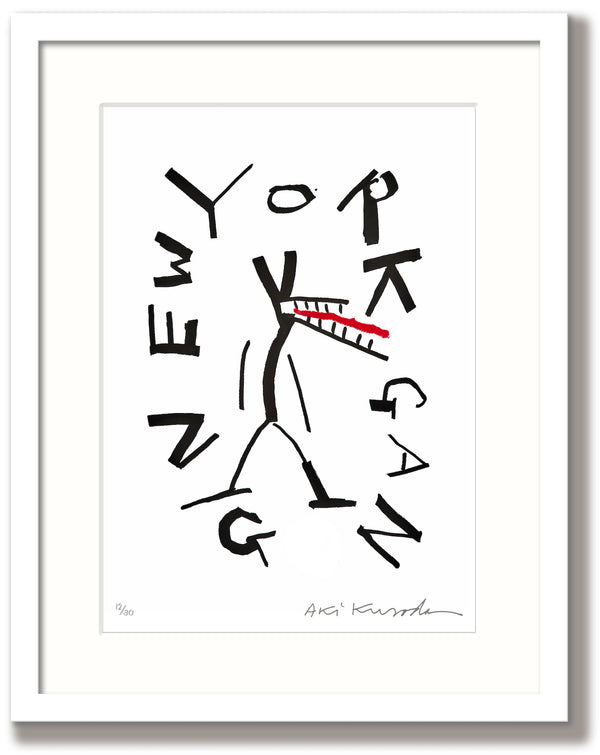 Aki Kuroda - Cosmo New York Gang - estampe avec cadre blanc
