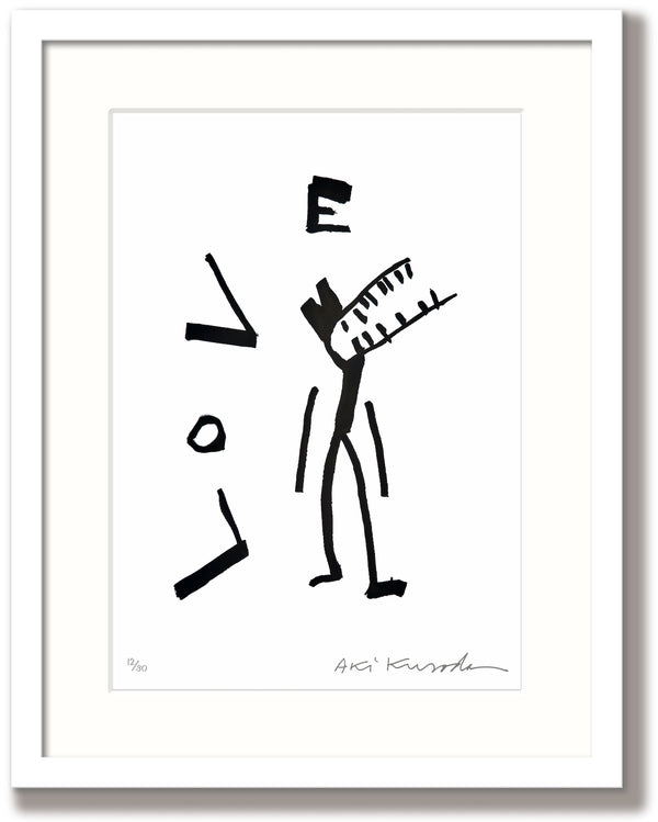 Aki Kuroda - Cosmo Love - estampe avec cadre blanc