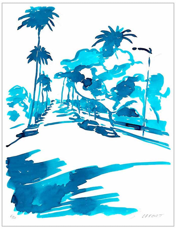 Thierry Lefort - Santa Monica 2 - estampe cadre blanc