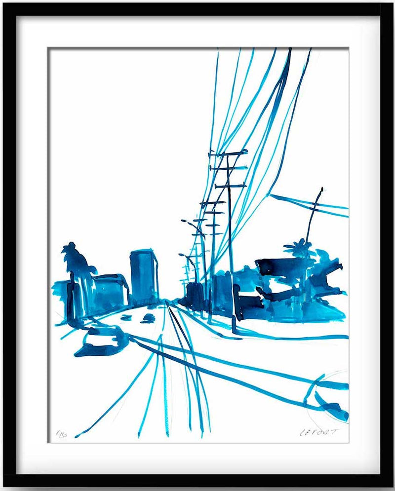 Thierry Lefort - Santa Monica 4 - print with black frame