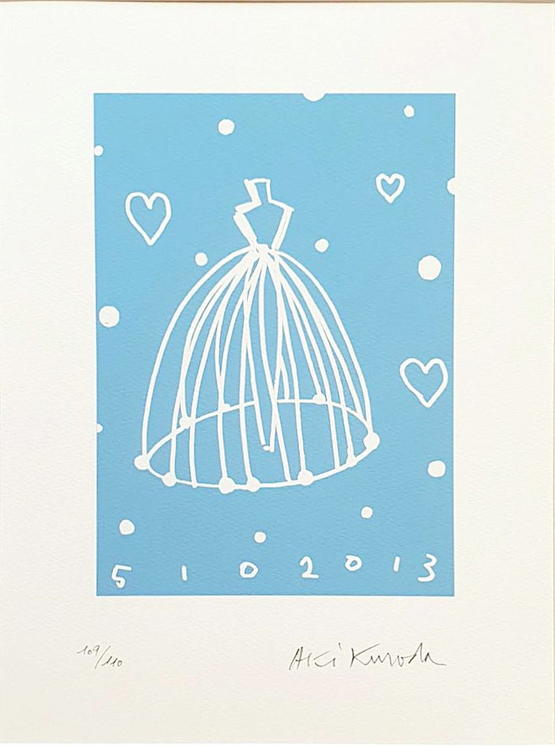 Aki Kuroda - Love blue - print with frame