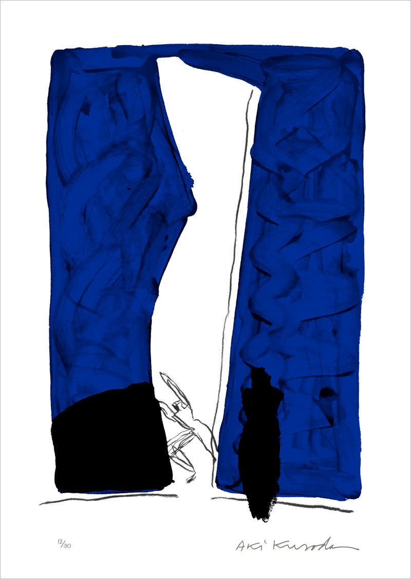 Aki Kuroda - Blue Dance III - estampe avec cadre