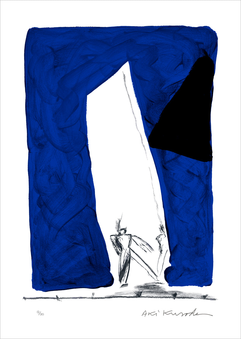 Aki Kuroda - Blue Dance I - estampe avec cadre